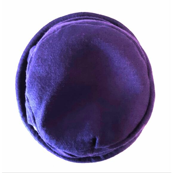 Siggi Womens Cloche Hat Grape Jelly Purple Wool Blend Gathered Bow Faux Pearl - Picture 7 of 7